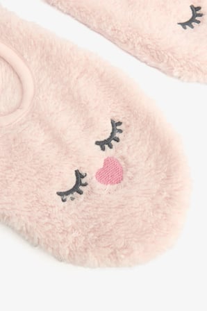 Açık Pembe Sleepy Çizgili Nakışlı Ev Çetiği