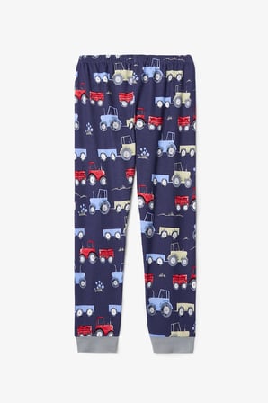 Koyu İndigo Erkek Çocuk Araba Desenli Pijama Takımı