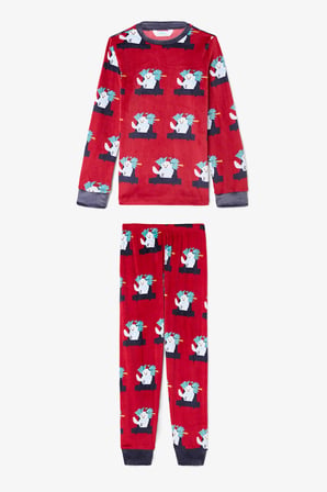 Kırmızı Erkek Çocuk Araba Desenli Termal Etkili Pijama Takımı