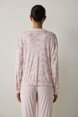Açık Pembe Ellie  Termal Etkili Sweatshirt Pijama Üstü