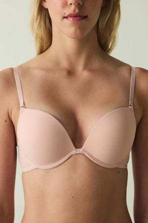 Açık Gül Kurusu Essentials Balenli Push Up Sütyen