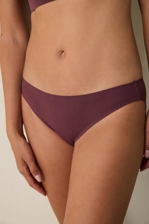 Bordo Pointel Lazer Kesim İz Yapmayan Normal Bel Slip Külot