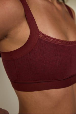 Bordo Melanj Ayarlanabilir Askılı Crop Üst
