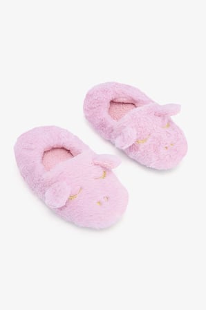 Açık Pembe Kız Çocuk Unicorn Desenli Nakışlı Ev Patiği