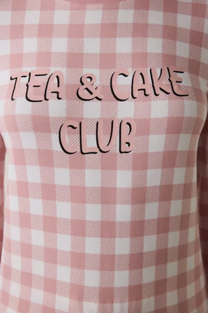 Pembe Tea Club Ekoseli  Termal Etkili Pijama Takımı