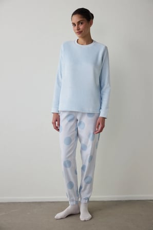 Açık Mavi Magic  Termal Etkili Sweatshirt Pijama Üstü
