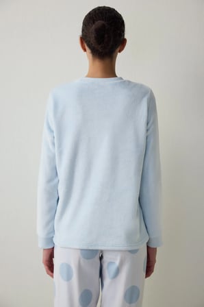 Açık Mavi Magic  Termal Etkili Sweatshirt Pijama Üstü