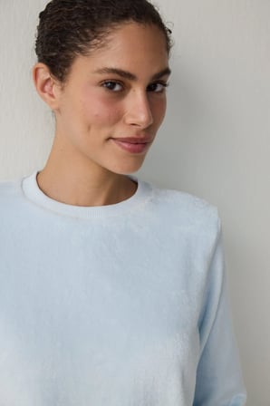 Açık Mavi Magic  Termal Etkili Sweatshirt Pijama Üstü