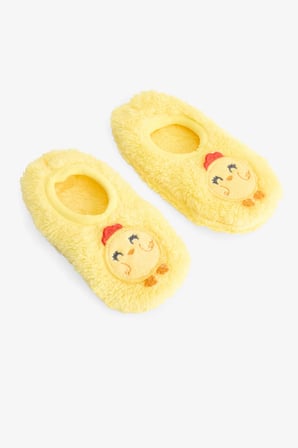 Sarı Kız Çocuk Chicky Kuş Nakışlı Kaymaz Tabanlı Oyun Patiği