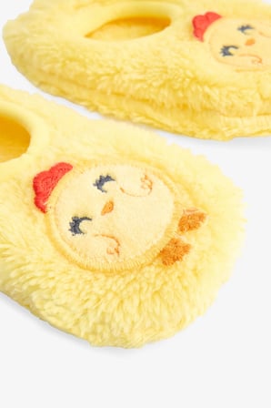 Sarı Kız Çocuk Chicky Kuş Nakışlı Kaymaz Tabanlı Oyun Patiği