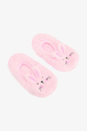 Pembe Kız Çocuk Rabbit Tavşan Nakışlı Aksesuarlı Kaymaz Tabanlı Ev Çetiği