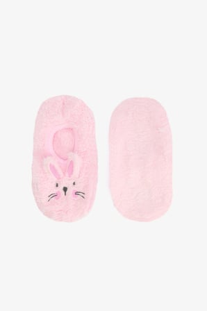 Pembe Kız Çocuk Rabbit Tavşan Nakışlı Aksesuarlı Kaymaz Tabanlı Ev Çetiği