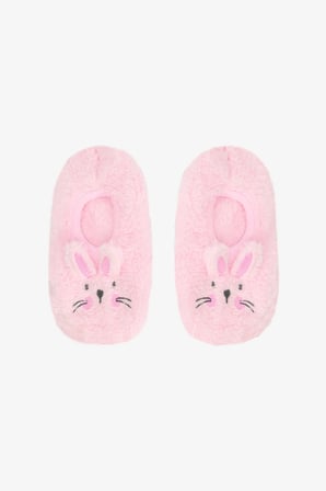 Pembe Kız Çocuk Rabbit Tavşan Nakışlı Aksesuarlı Kaymaz Tabanlı Ev Çetiği