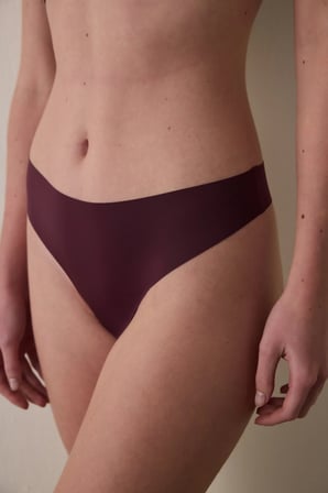 Bordo İz Yapmayan Lazer Kesim Normal Bel Tanga Külot