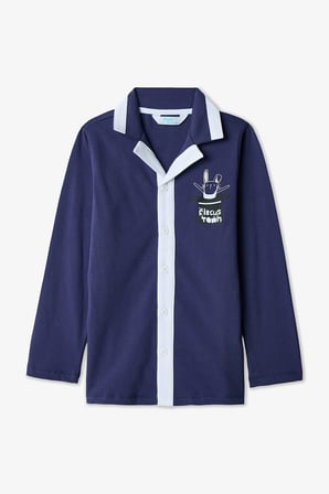 İndigo Erkek Çocuk Suprise Uzun Kollu Düğmeli Pamuklu Pijama Takımı