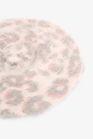 Pembe Kız Çocuk Leopar Desenli Bere