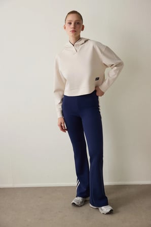 Bej Modal Kapüşonlu Sweatshirt