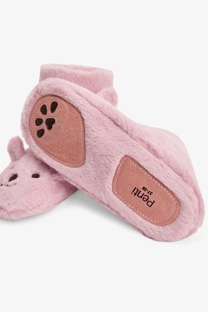 Lila Happy Bear Hayvan Nakışlı Ev Botu