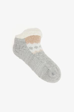Açık Gri Cozy Triko Ev Patiği
