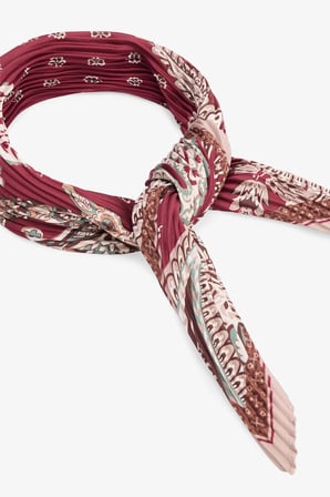 Bordo Denisa Şal Desenli Bandana
