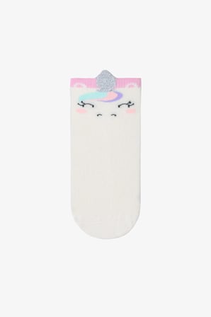Kız Çocuk Love Unicorn Desenli Pamuklu 4'lü Soket Çorap