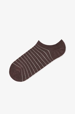 3 Çift Pamuklu Parlak Çizgi Desenli Sneaker Çorap
