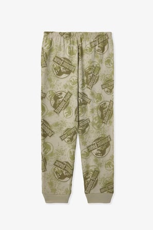Haki Erkek Çocuk Jurassic Park Uzun Kollu Pamuklu Pijama Takımı