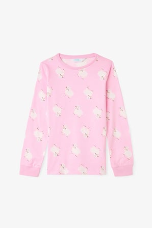 Kız Çocuk Yoyo Oyun Desenli Uzun Kollu Pamuklu 2'li Pijama Takımı