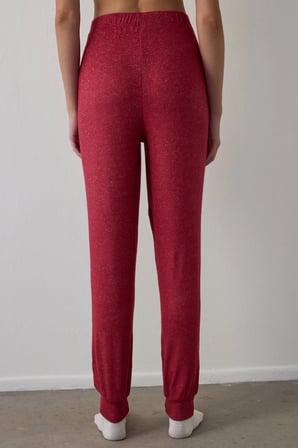 Bordo Best Season Çizgili Termal Etkili Pijama Altı