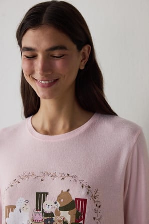 Gül Kurusu Good Mood  Termal Etkili Pijama Üstü
