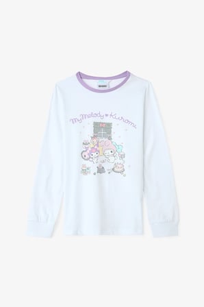 Lila Kız Çocuk Kuromi Friends Uzun Kollu Pamuklu Pijama Takımı