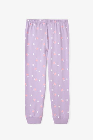 Lila Kız Çocuk Kuromi Friends Uzun Kollu Pamuklu Pijama Takımı