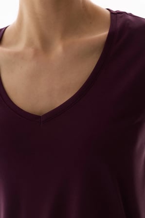 Bordo V Yaka Modal  Tişört