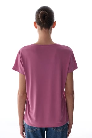 Pembe V Yaka Modal Tişört