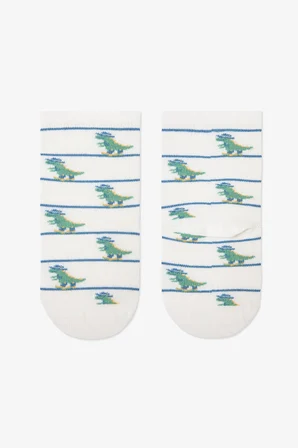 Erkek Çocuk Dino Farm Dinozor Desenli 4'lü Soket Çorap