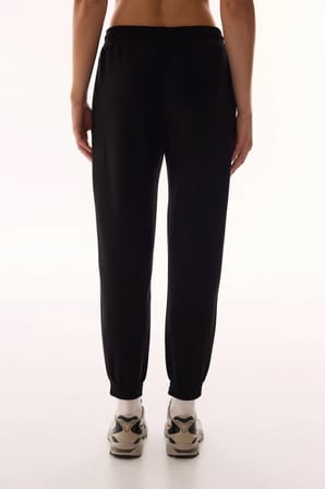 Siyah Silky Touch Yüksek Bel Cepli Jogger