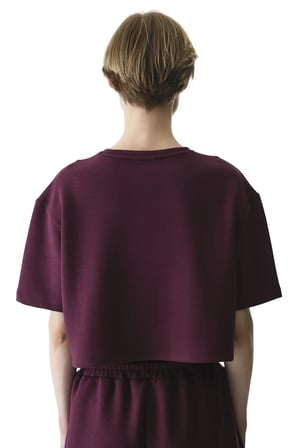 Bordo İpeksi Dokunuş Silky Touch Dikiş Detaylı Bisiklet Yaka Tişört