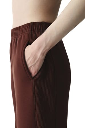 Kahverengi İpeksi Dokunuş Silky Touch Kontrast Detaylı Yüksek Ayarlanabilir Bel Eşofman Altı