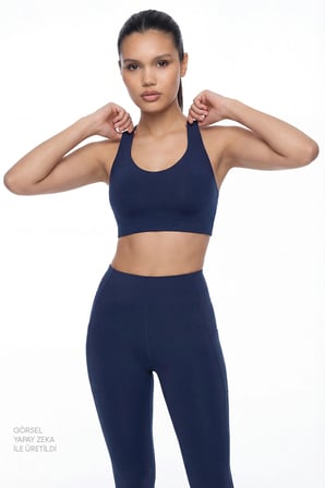 Lacivert Wonder Yüksek Destek A-Line Spor Sütyeni
