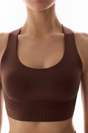 Kahverengi Stretch-360 Orta Destek Flexline Spor Sütyeni