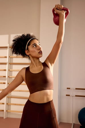 Kahverengi̇ Flexline Sabit Pedli Spor Sütyeni