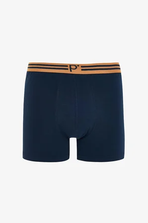 Erkek Geometrik Desenli P Logolu Orta Bel 3'lü Örme Boxer