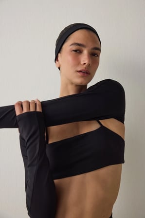 Siyah Fitilli Uzun Kollu Bolero