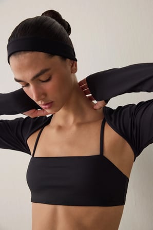 Siyah Fitilli Uzun Kollu Bolero