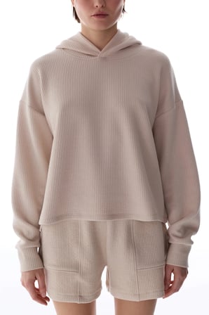 Bej Uzun Kollu Ribanalı Sweatshirt