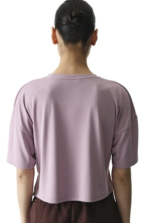 Pembe Lila Bisiklet Yaka Modal Tişört
