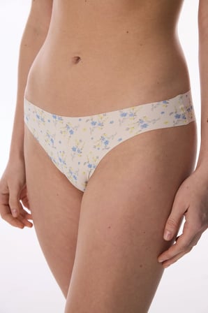 Bej Baskılı Lazer Kesim Slip Külot