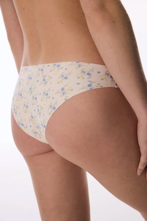 Bej Baskılı Lazer Kesim Slip Külot