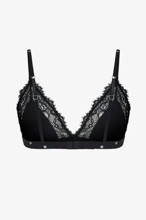 Siyah Micro Lace Triangle Sütyen