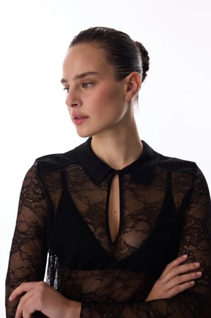 Siyah Lace Tişört